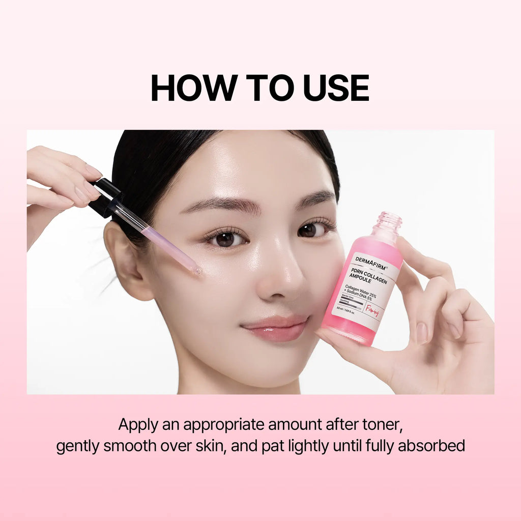 DERMAFIRM PDRN Collagen Ampoule with Salmon DNA, 7 Days Pink Peptide Serum for Firmer-Looking Skin, Calm & Glow Barrier Care, Korean Skin Care, 50Ml / 1.69 Fl. Oz.
