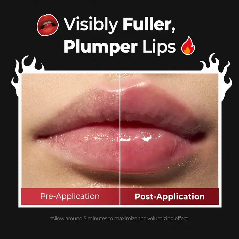 Spicy Lipgloss Plumper - High-Shine Makeup Enhancer for Fuller-Looking Lips, Smooth Non-Sticky Glossy Finish
